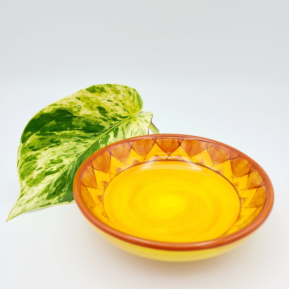 Hand Painted Earthenware Sun Dish